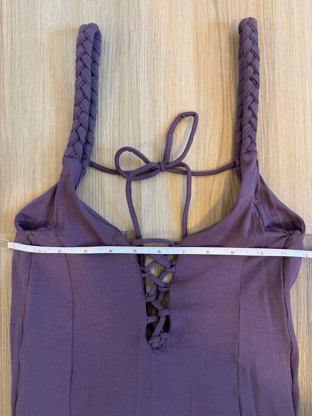 Omaya Spirit Purple Goddess Sacred Feminine Maxi Dress with Braided Straps - Picture 3 of 8